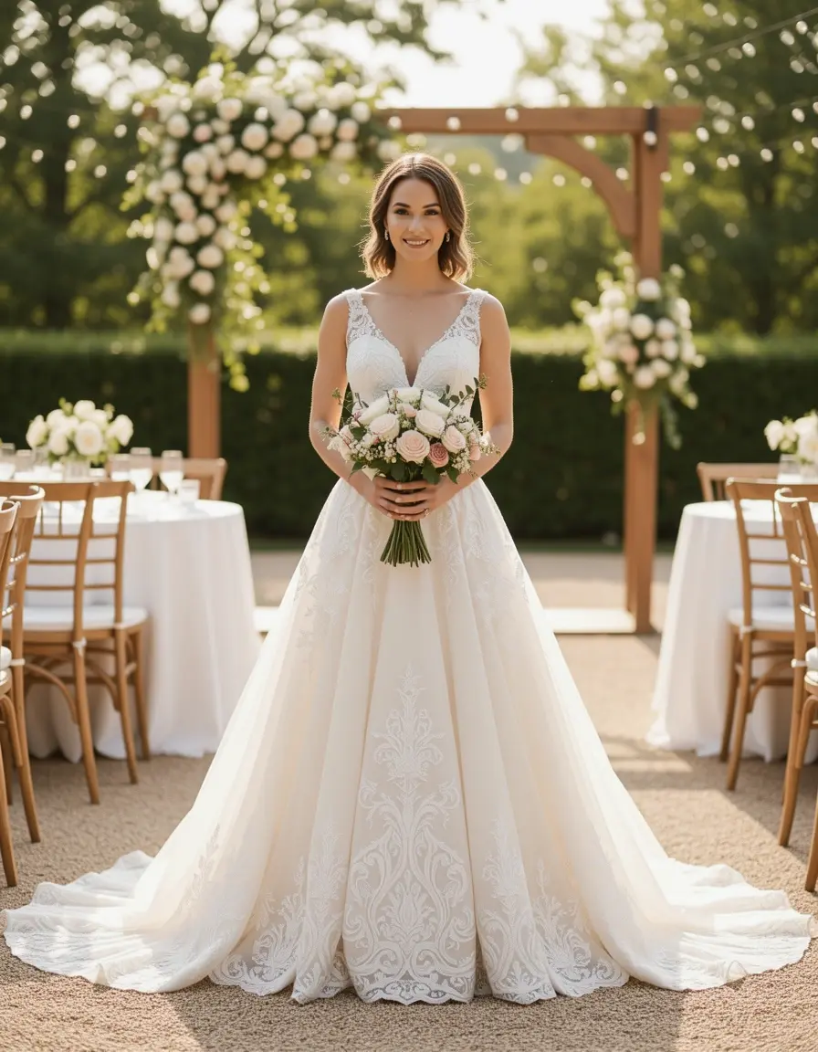 Cocktail length wedding dress vestito da matrimonio donna