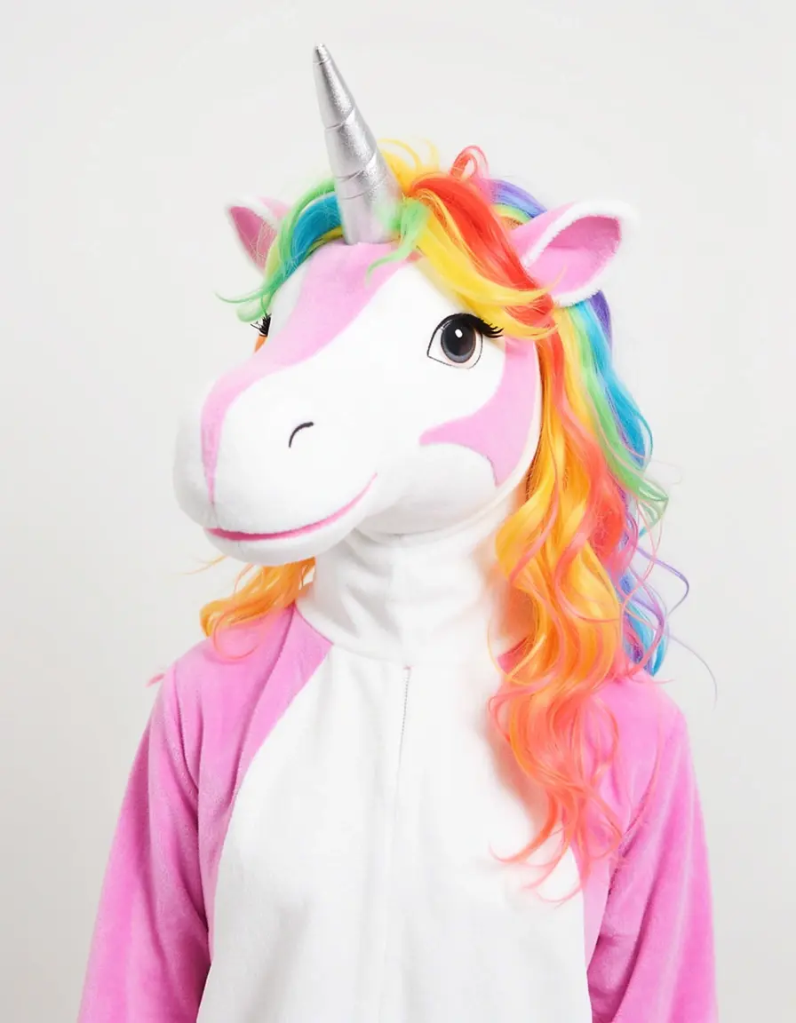 Vestito di carnevale bimba costume unicorno arcobaleno morbido