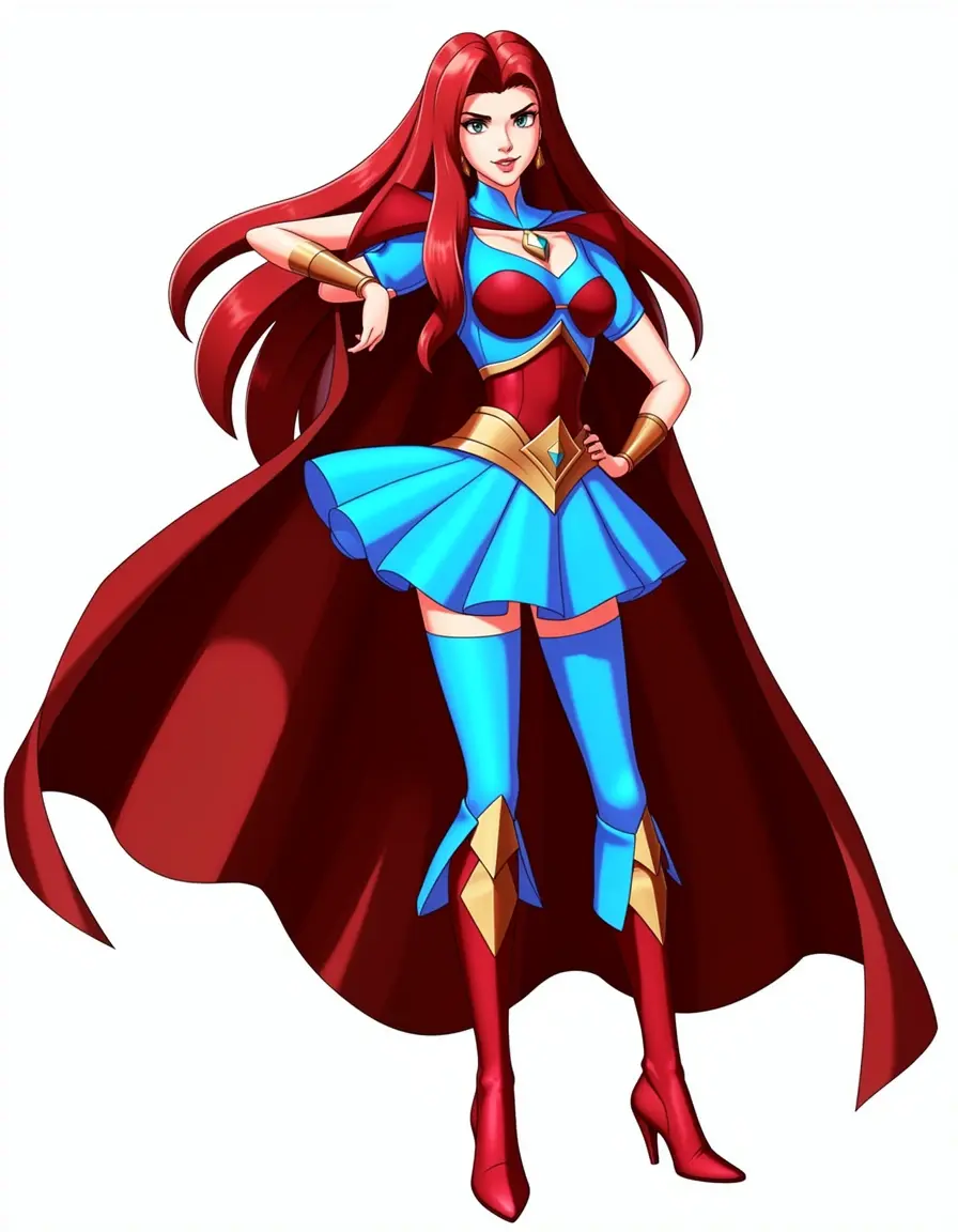 Costume da supereroina con mantello per bambina