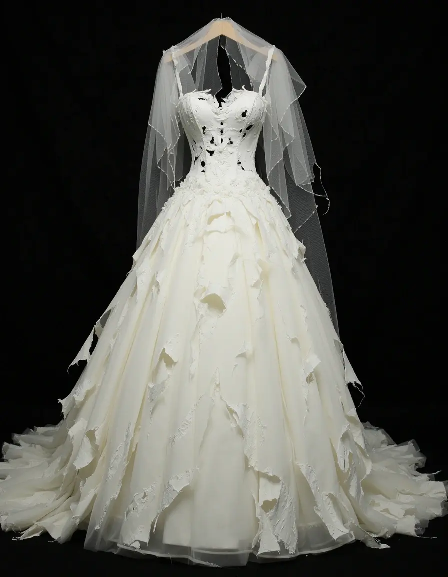 Zombie Bride Outfit - Vestito da sposa zombie strappato