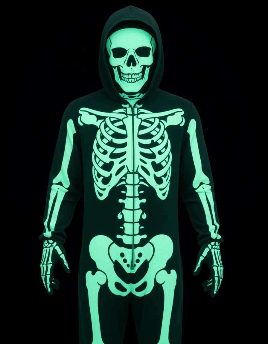 Skeleton Bodysuit - Tuta da scheletro fluo per Halloween
