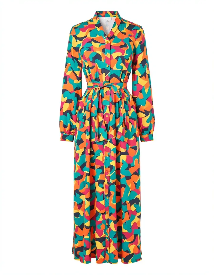 Vestito con stampa astratta colorata