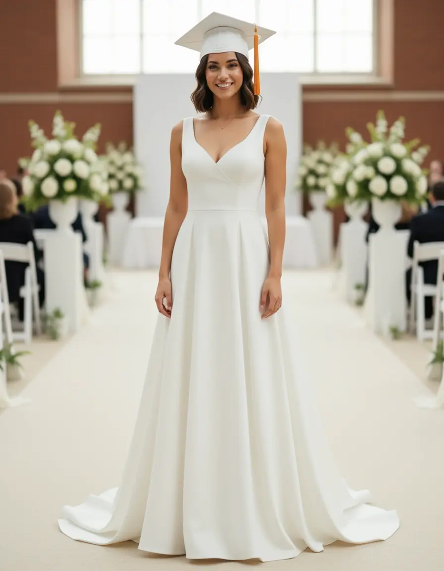 Vestito tubino bianco per laurea