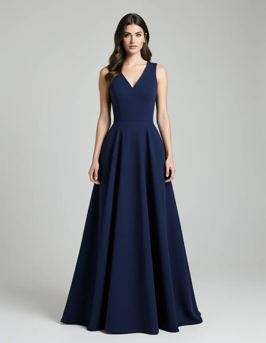 Abito blu navy a trapezio per laurea