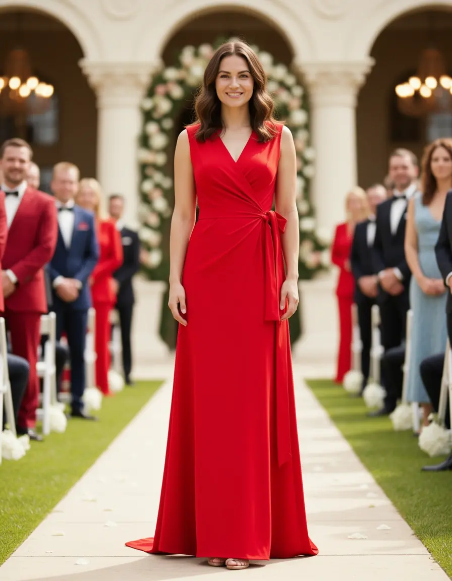 Vestito rosso a portafoglio laurea
