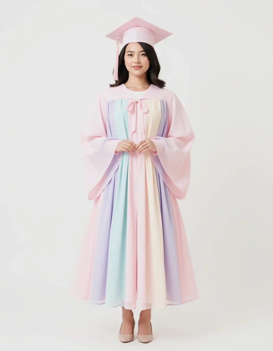 Vestito in chiffon pastello laurea