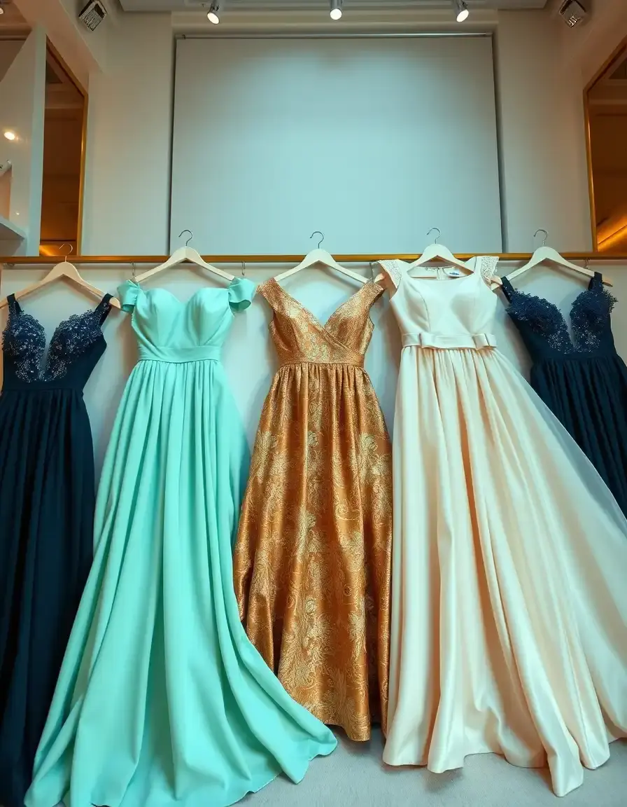 Elegante selezione di vestito da cerimonia donna in diversi colori e tessuti di tendenza.